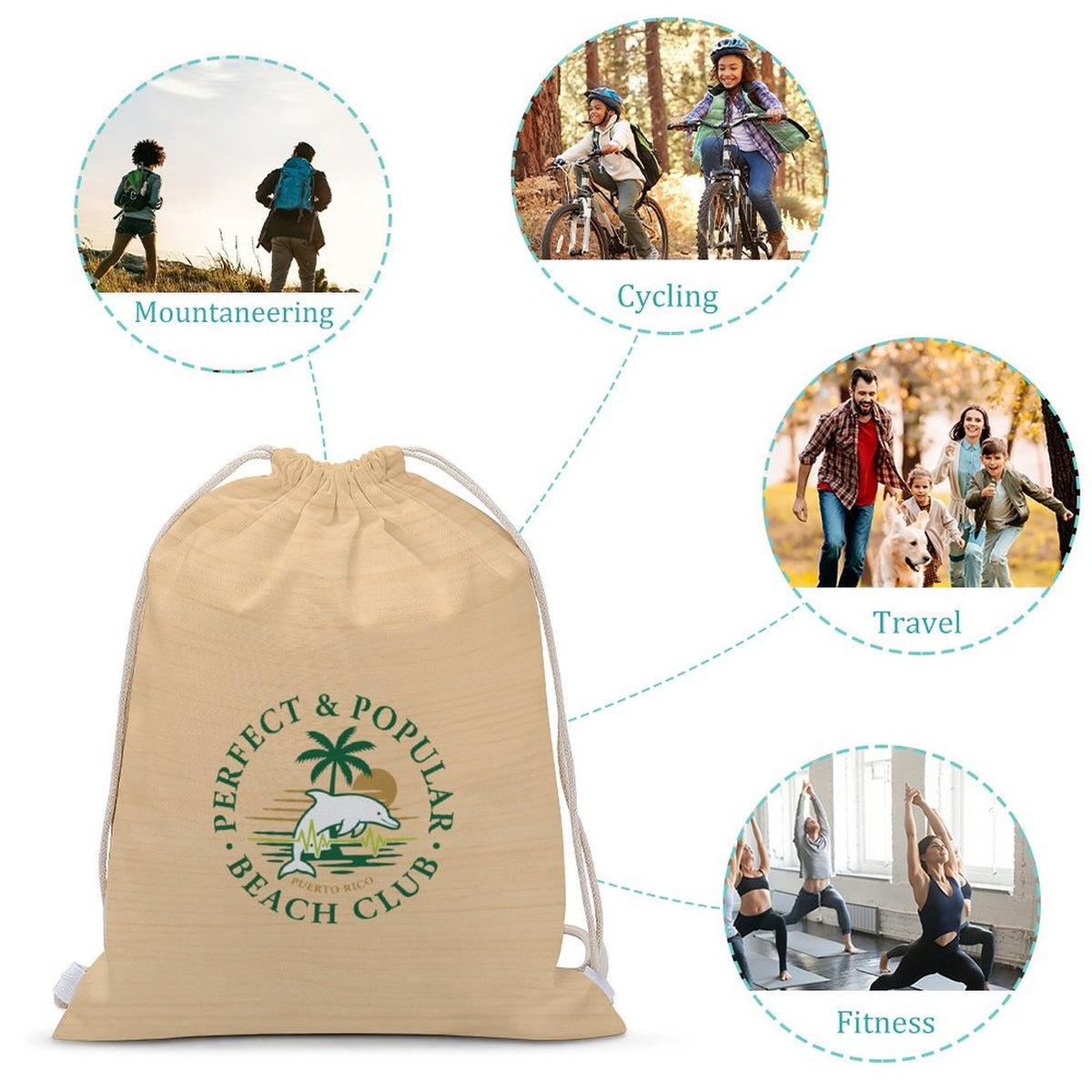 Perfect & Popular Seal Canvas Drawstring Bag | product detail | TOP SECRET