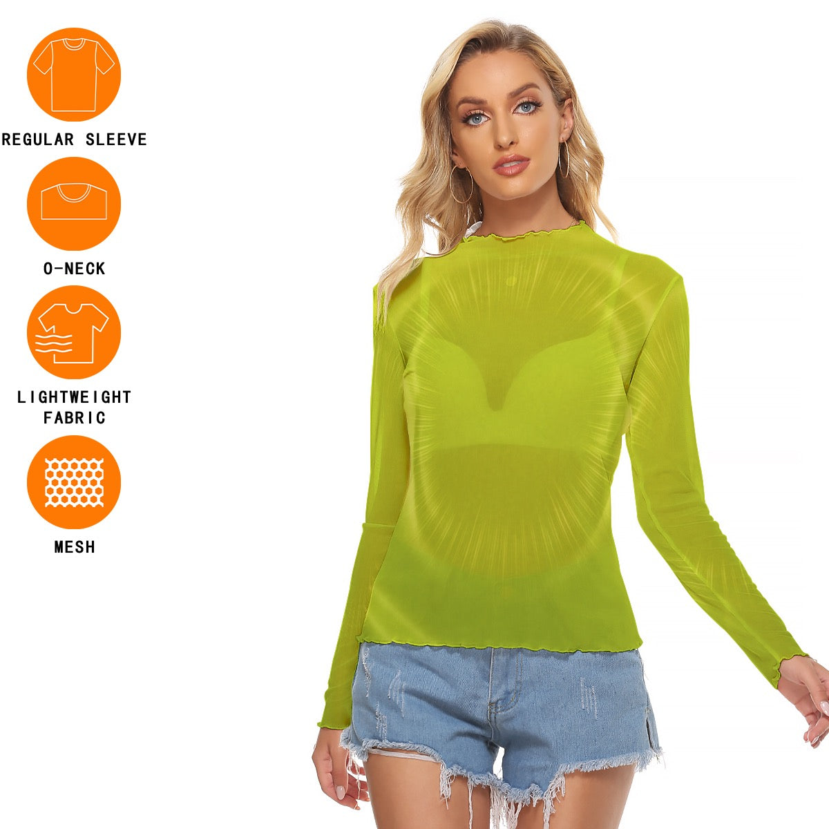 Perfect & Popular Lime Signal Mesh Tee | product detail | TOP SECRET
