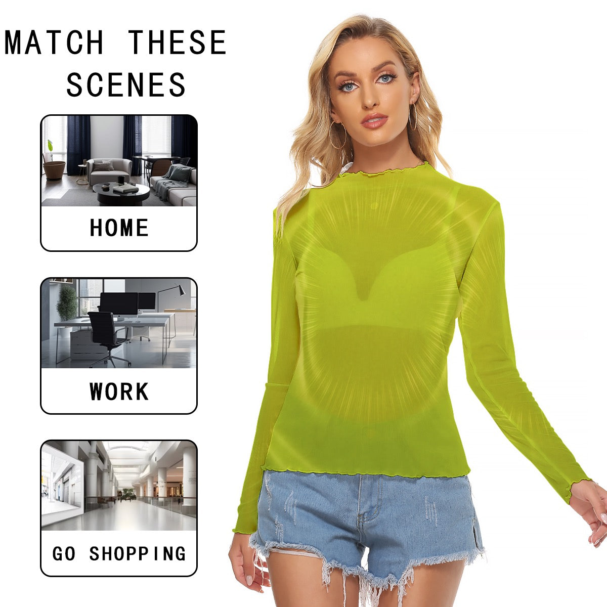 Perfect & Popular Lime Signal Mesh Tee | product detail | TOP SECRET