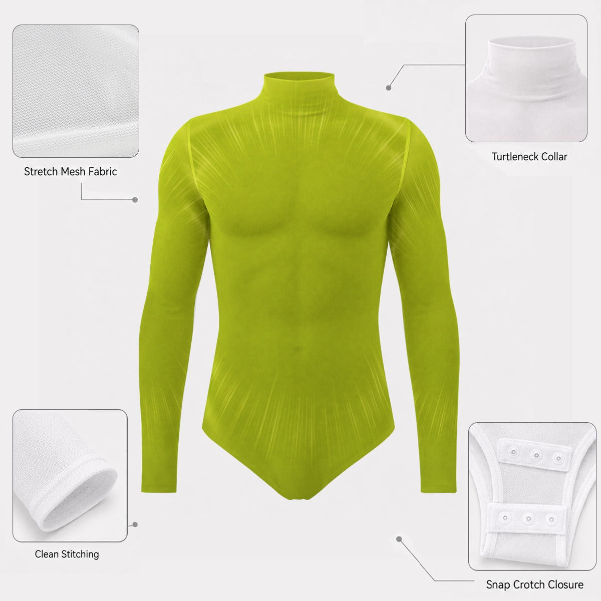 Perfect & Popular Lime Signal Mesh Bodysuit | product detail | TOP SECRET