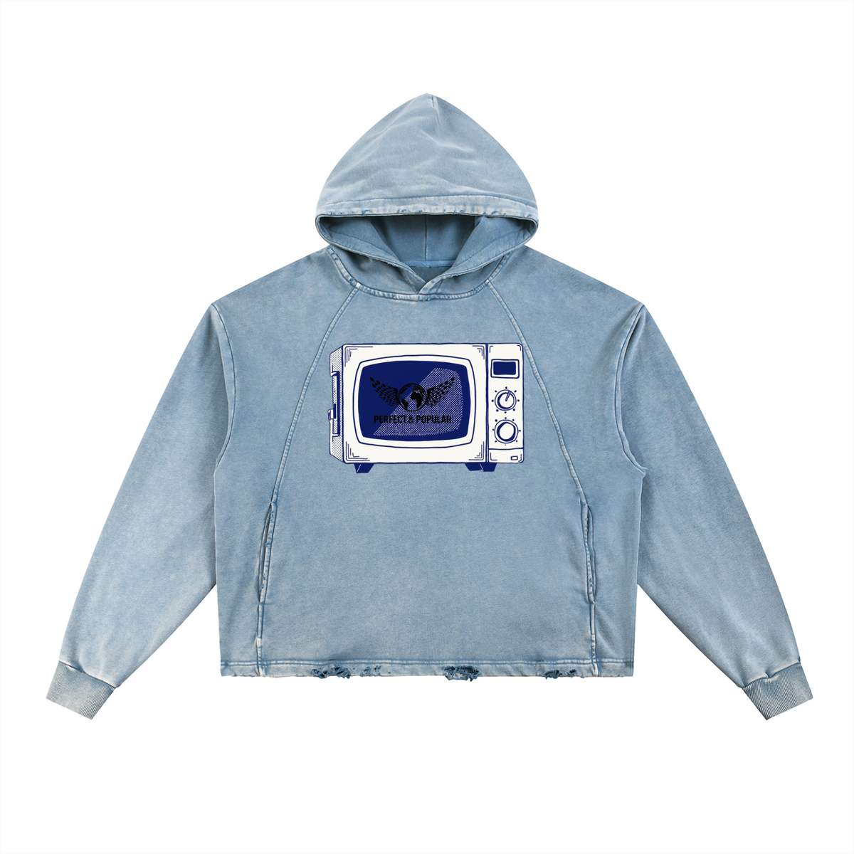Perfect & Popular Vintage Washed Frayed-Hem Hoodie | product detail | TOP SECRET