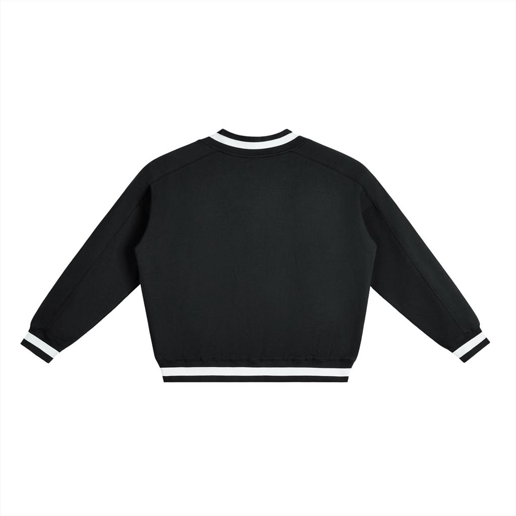 Perfect & Popular V-Neck Contrast Collar Boxy Sweatshirt | product detail | TOP SECRET