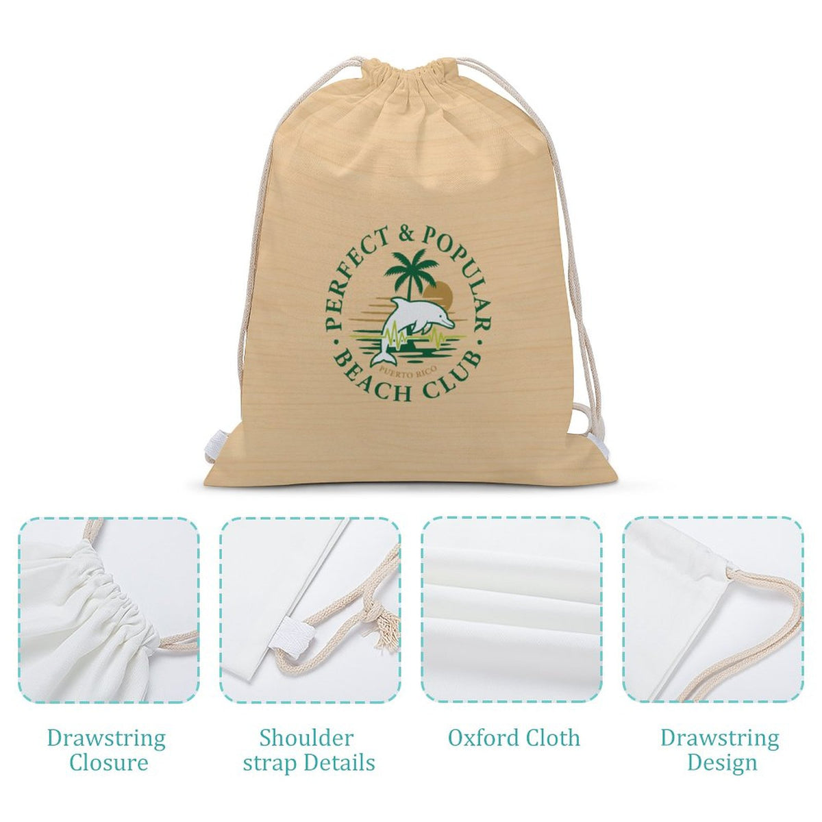 Perfect & Popular Seal Canvas Drawstring Bag | product detail | TOP SECRET