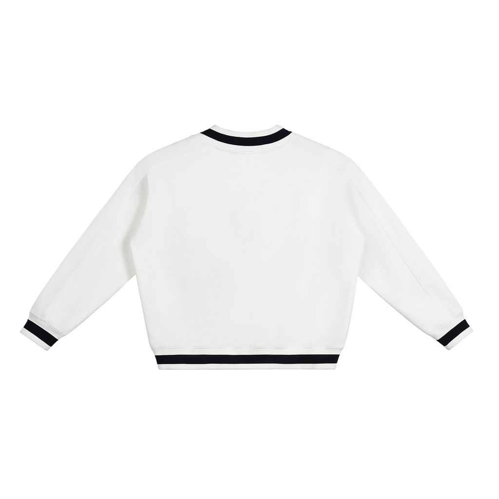 Perfect & Popular V-Neck Contrast Collar Boxy Sweatshirt | product detail | TOP SECRET