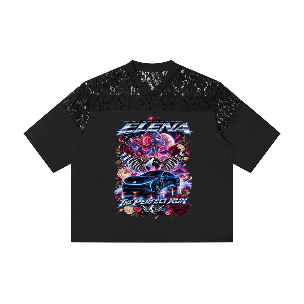 Perfect & Popular Grand Prix Lace V-Neck Tee | product detail | TOP SECRET