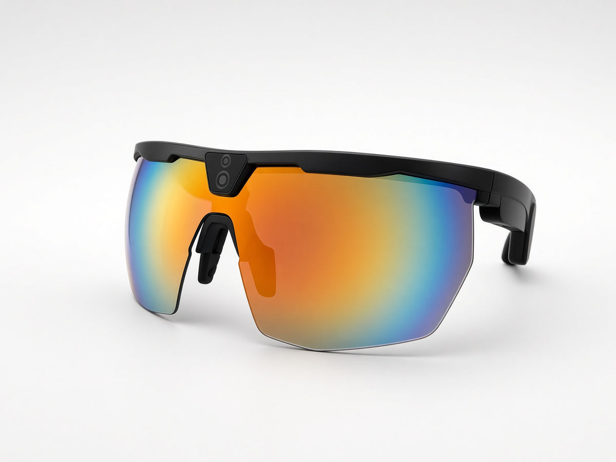 Moto 11111 Companion smart glasses three-quarter front view on white